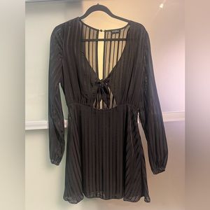 Black front tie dress